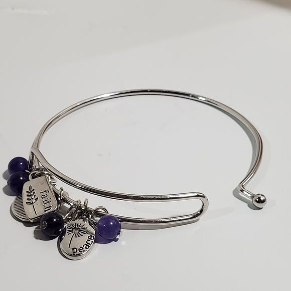 Growing strong bangle bracelet silvertone Faith Hope Peace - Picture 6 of 8